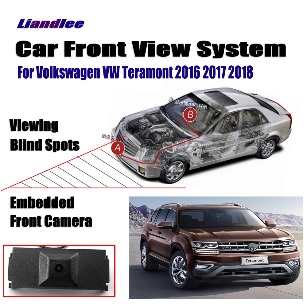 Car Front View Camera For Volkswagen VW Teramont 2016 2017 2018 HD CCD Night Vision CAM