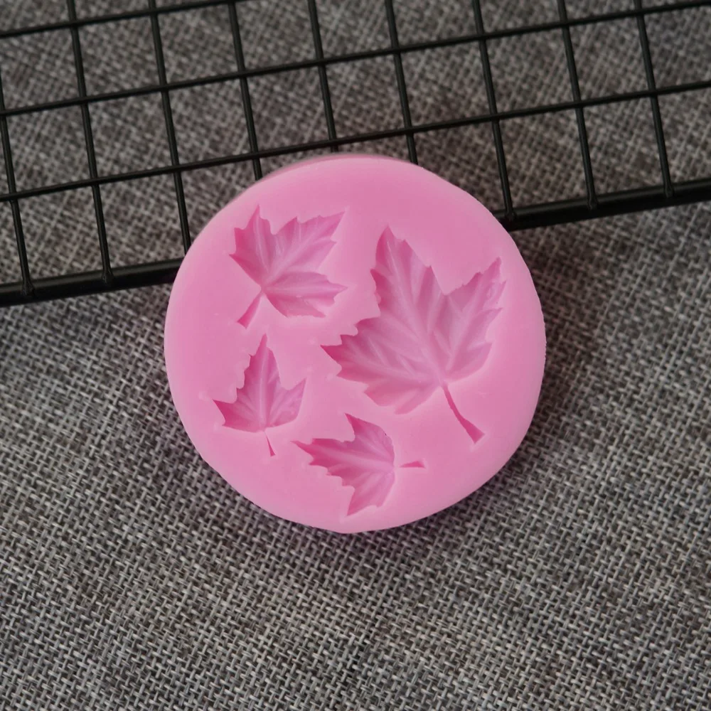 Leaf Shape 3D Silicone Mold Maple Fondant Cake Decorating Tools Cupcake Paste Molds Kitchen Small Size