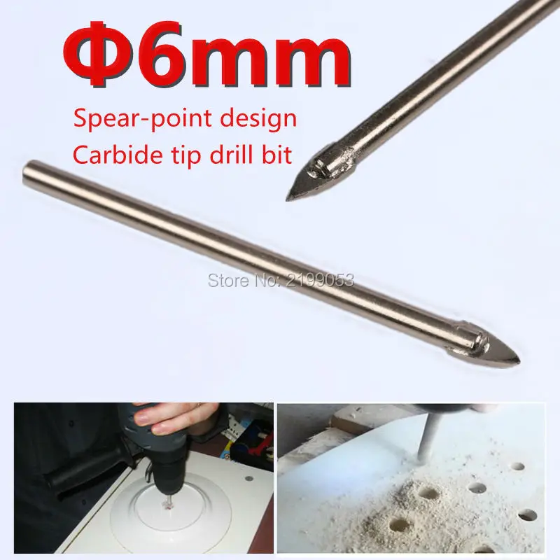 

10pcs/lot 6mm Dia Straight Shank Carbide Spear Head Glass Tile China Ceramic Drill Bit Set