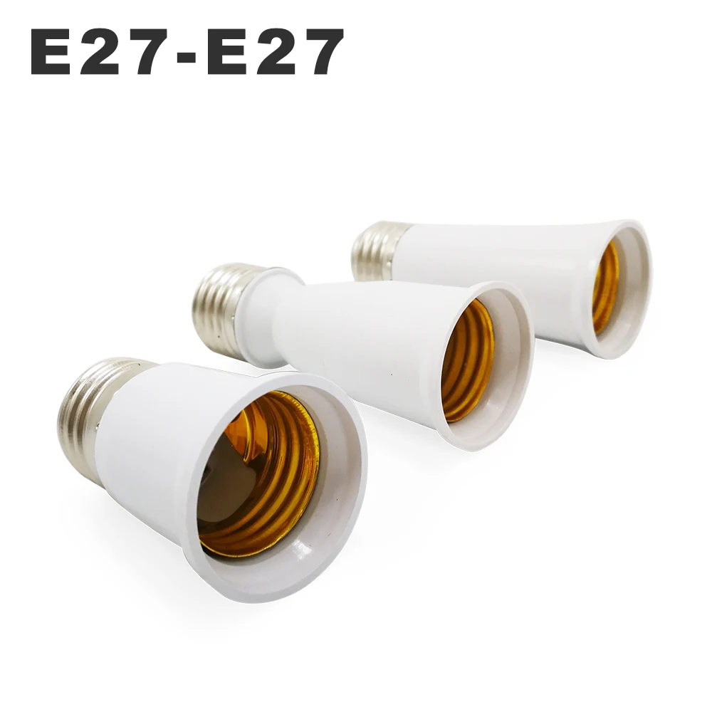 E27 ~ E27 램프베이스 익스텐더 65mm 95mm 197mm 램프 홀더 변환기 E27-E27 전구 용 난연성 램프 소켓 어댑터