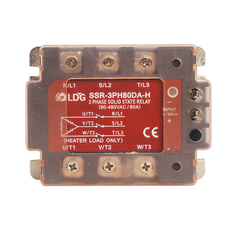 

SSR-3PH80DA-H 3 SSR Solid State Relay 3 Phase DC AC 5V 12V 24V DC Input Output 90-480VAC 80A 100A 120A Control Relay Board