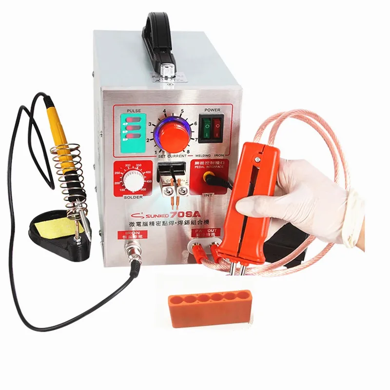 SUNKKO 709A Spot Welder 1.9KW Pulse Battery Spot Welding Machine for 18650 battery nickel strip spot welder precision welding