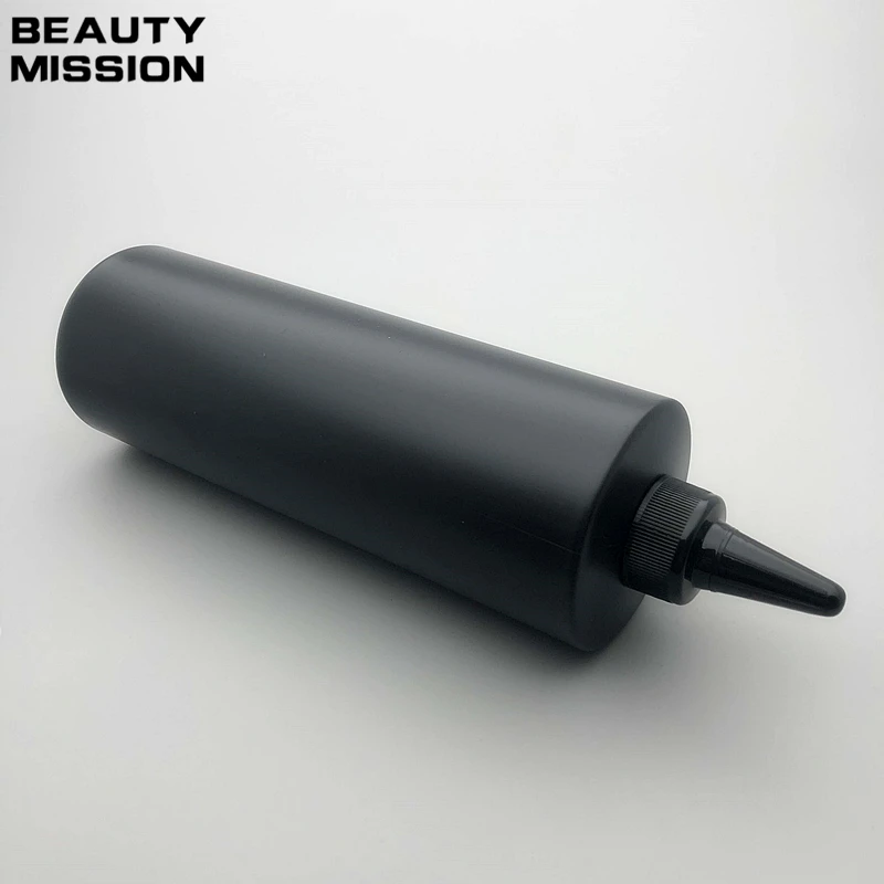 

BEAUTY MISSION 1000ml 5pcs/lot empty plastic bottle , black plastic bottle with black Twist Top Caps, pointed mouth top cap