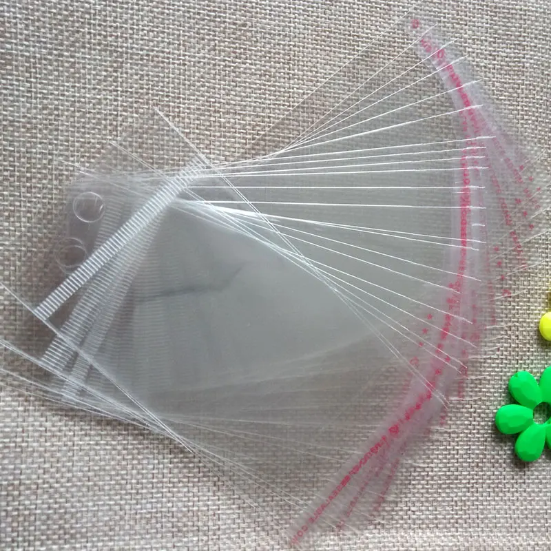 6*12cm 500pcs Clear Resealable Cellophane/BOPP/Poly Bags Transparent Opp plastic storage bag Self Adhesive Seal With hook bag