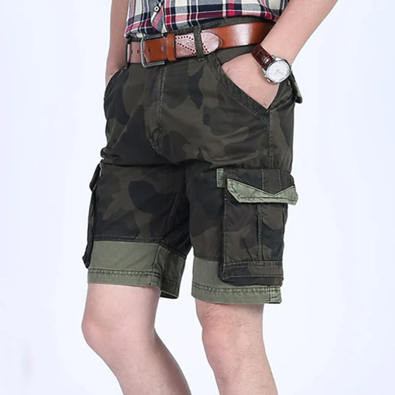 

2022 Mens Military Cargo Shorts Brand New Army Camouflage Shorts Men Cotton Loose Work Casual Short Pants No Belt