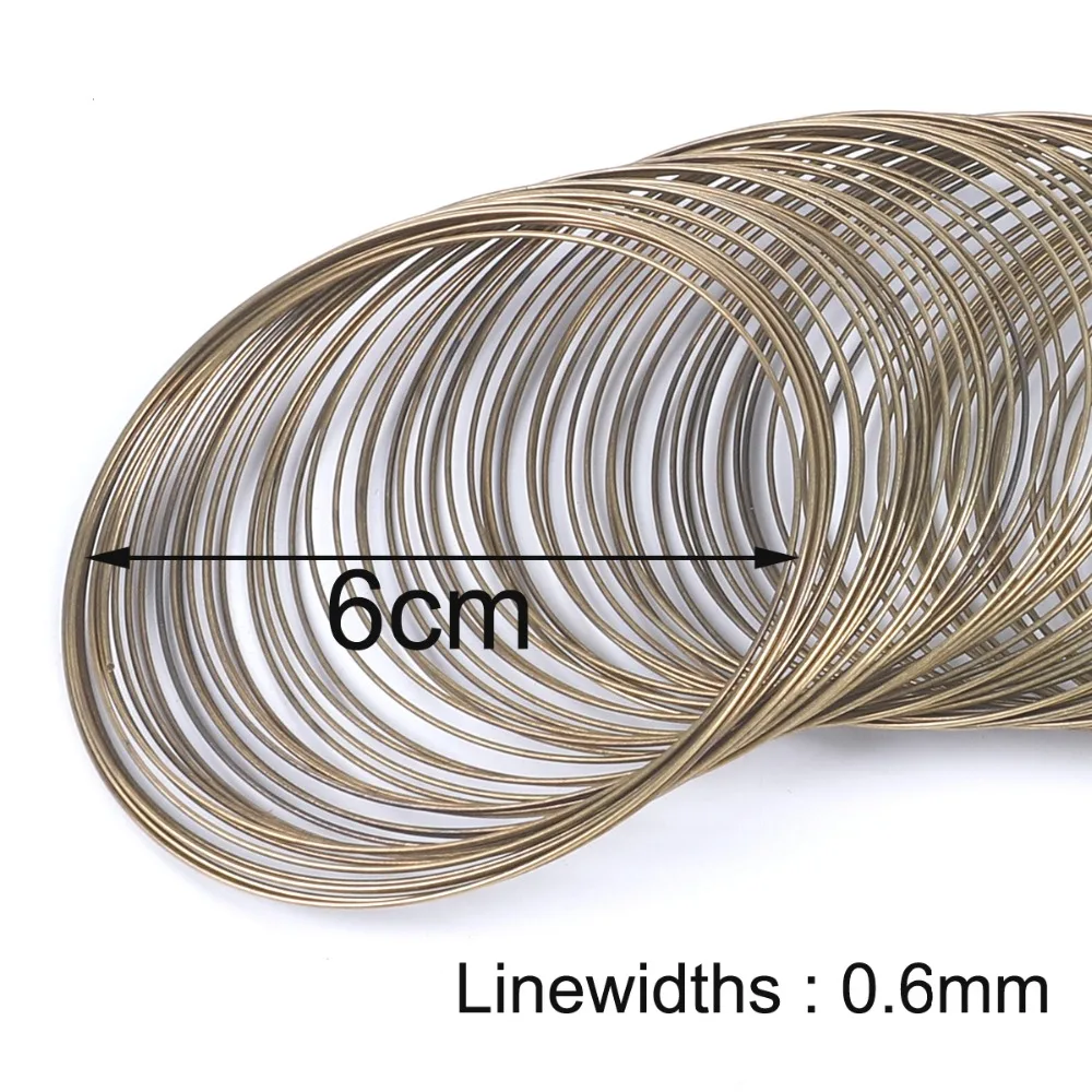 Wholesale 100 Loops 0.6mm Thick Memory Beading Steel Wire for DIY Jewelry Findings Bangle Bracelet Creative Handicraft Making