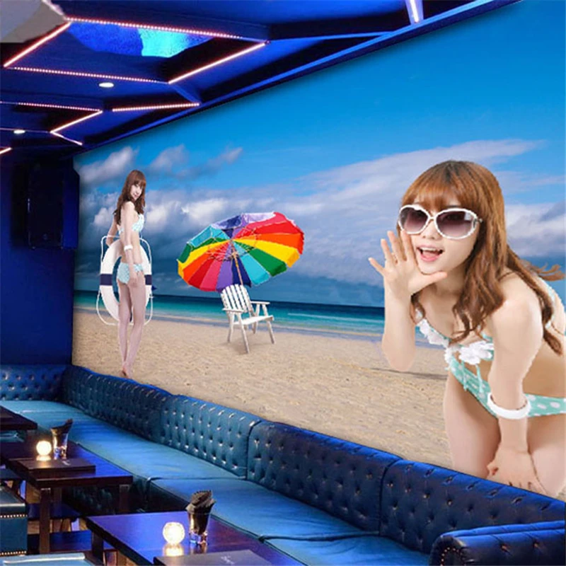 beibehang Free Shipping Themed mural wallpaper sexy beauty hotel nightclub KTV box sofa backdrop wallpaper