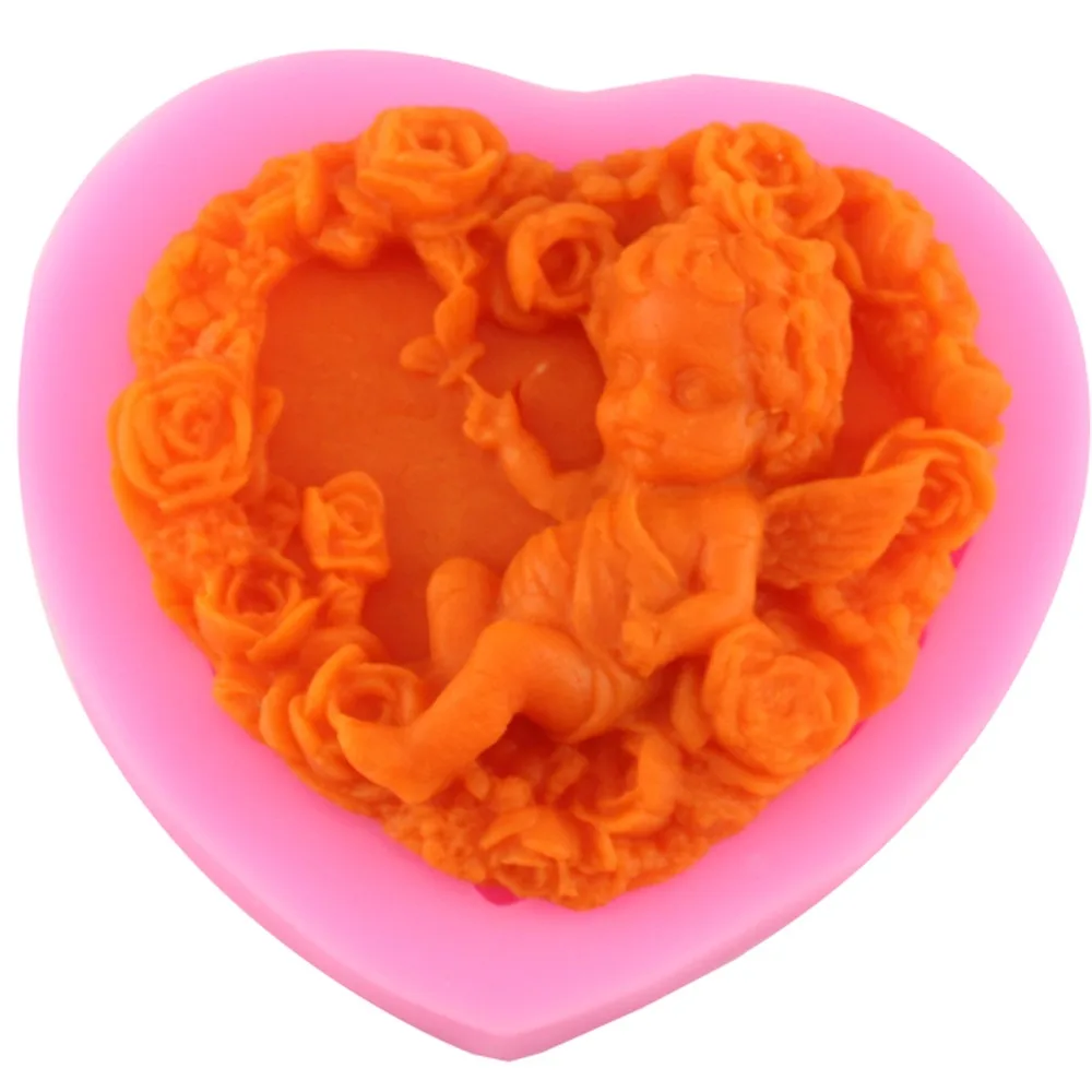 Rose Angel Craft Art Silicone Soap Mold 3D Craft Molds DIY Resin Clay Candle Molds Fondant Handmade Soap Moulds