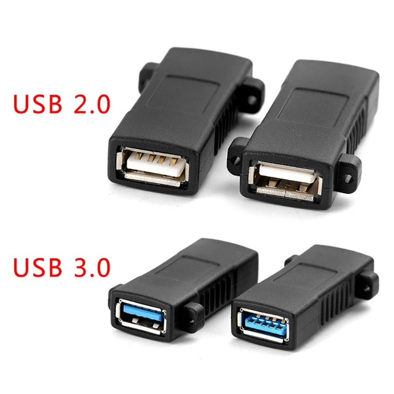 

1Pc Standard USB 2.0 3.0 Female To Female Socket Panel Mount Adapter Connector