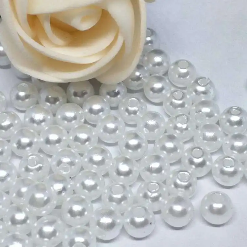 3mm-24mm creamy white Symphony ABS Ivory Round Imitation Plastic Pearl Beads for Jewelry Accessories Beads & Jewelry Making