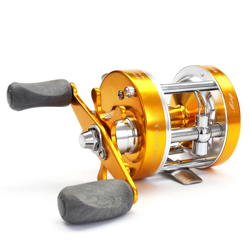 Carrete de baitcasting con doble freno y pomo intercambiable