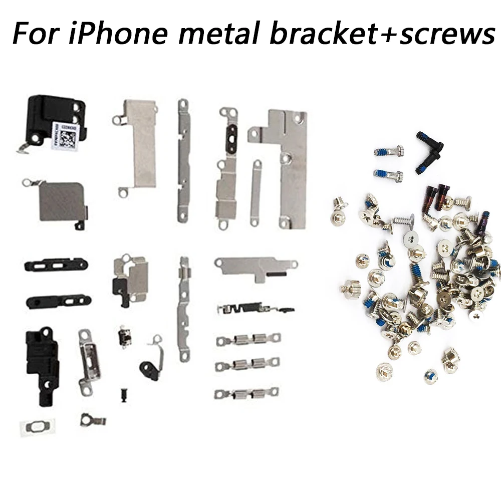 

Для Iphone 5 5c 5s 6 6S 7 8 Plus X полный комплект, маленький металлический внутренний кронштейн, комплект пластин, мелкие металлические детали + полный комплект винтов