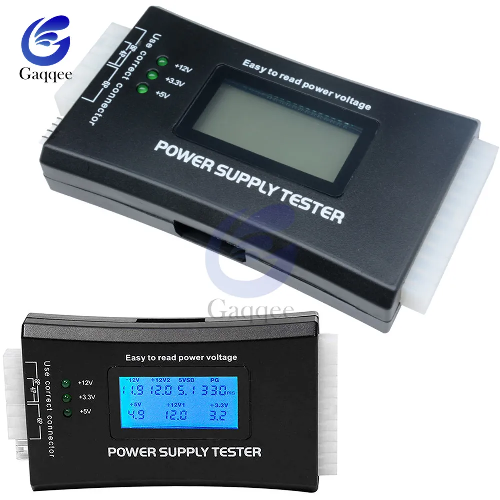 Digital LCD Display PC Computer 20/24 Pin Power Supply Tester Check Quick Bank Supply Power Measuring Diagnostic Tester Tools