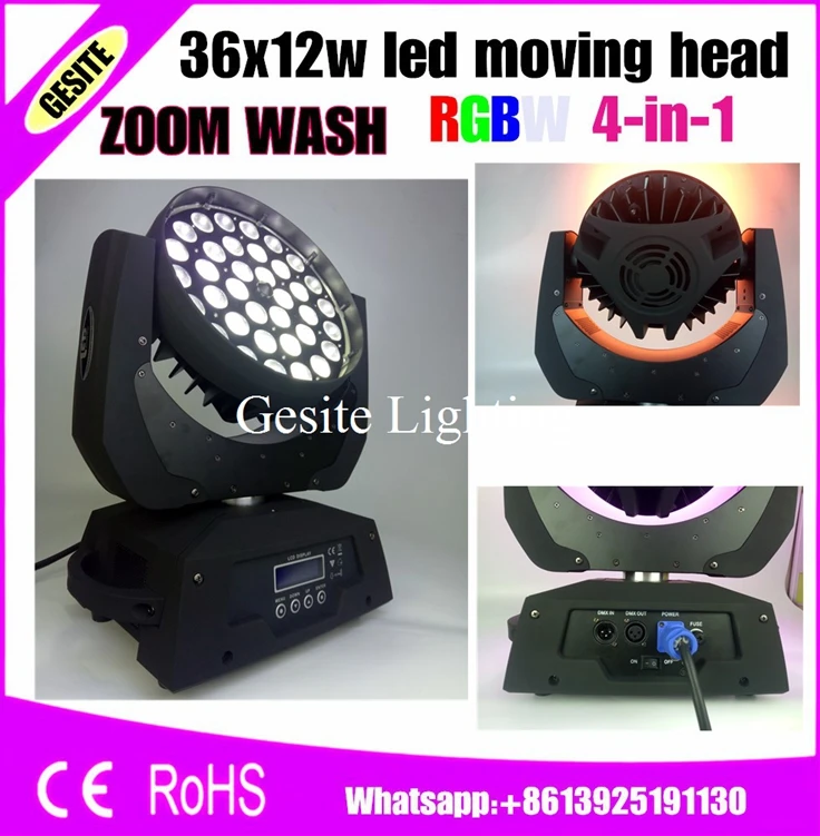 4pcs/Lot 36x10w 4in1 RGBW Hi-Quality Led Moving Head Wash Light