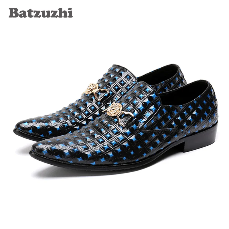 

Batzuzhi Luxury Italy Brand Men Shoes 2018 New Handmade Men Leather Shoes Party and Wedding Men Dress Shoes Zapatos Hombre, 46