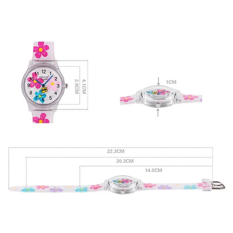 Willis Zomer Nieuwe Merk Kinderen Studenten Fashion Quartz Horloges Kids Zachte Waterdichte Sport Bloemen Dieren Horloges