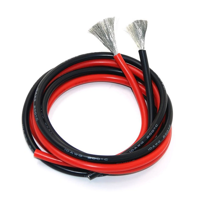 10meters AWG 8 10 12 14 16 18 26 28 AWG Flexible Silicone Solid Electronic Wire Tinned Copper Line for RC Car Airplane Motor