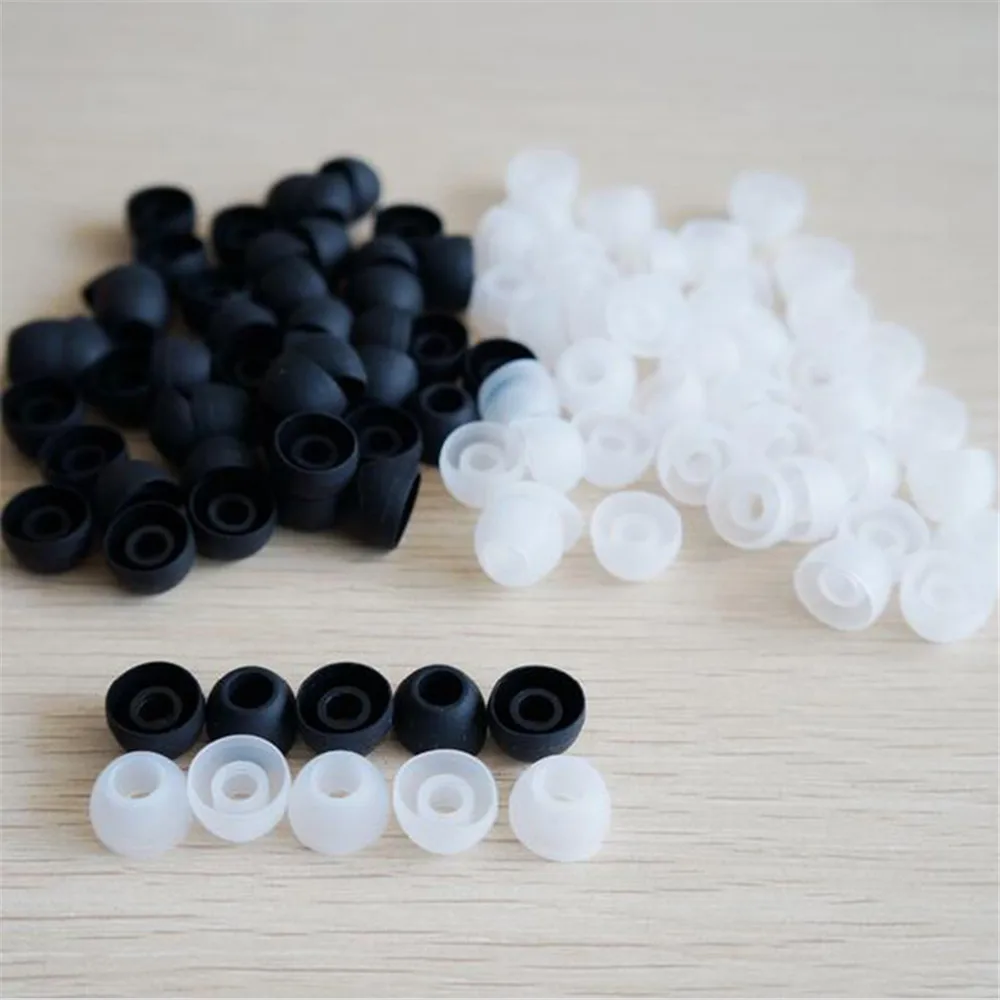 Hot 20 pcs Replacement Silicone EARBUD Tips for Skullcandy in-ear Earphones clear black