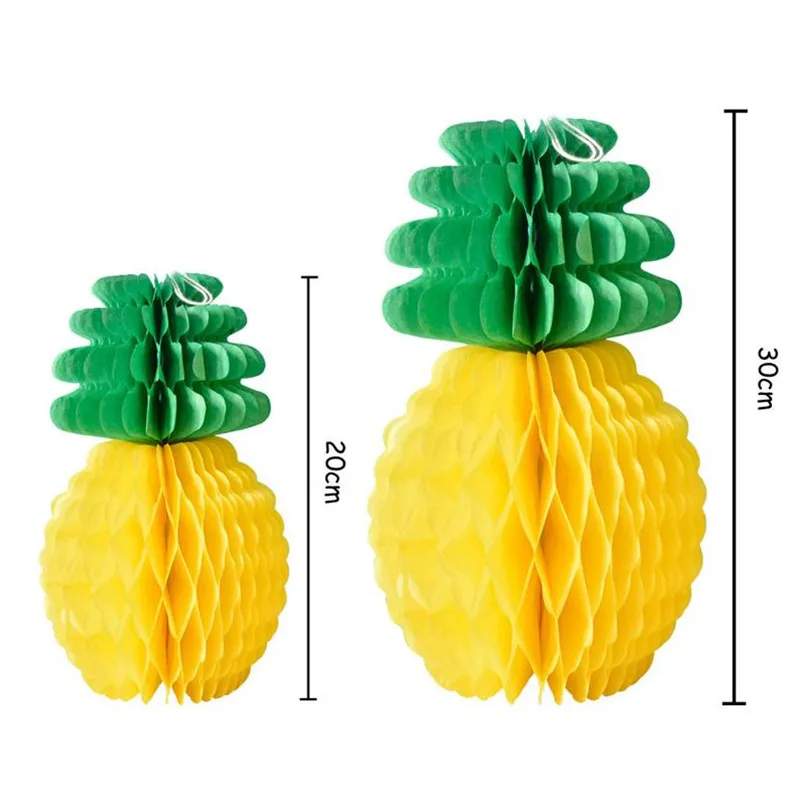 20cm/30cm Tissue Pineapple Honeycomb Paper Balls Hawaiian Party Decorations Wedding Bridal Baby Shower Party Favor Supplies