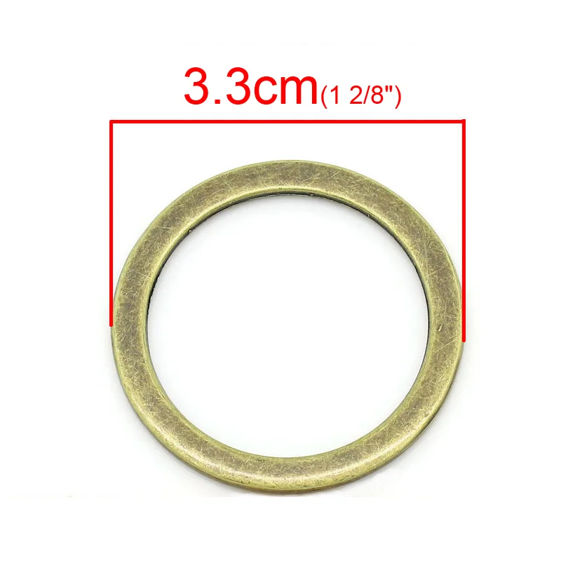 8Seasons Handmade Closed Jump Rings Antique Bronze Color DIY Making Necklace Bracelets Women Jewelry Gifts Findings 3.3cm,10PCs