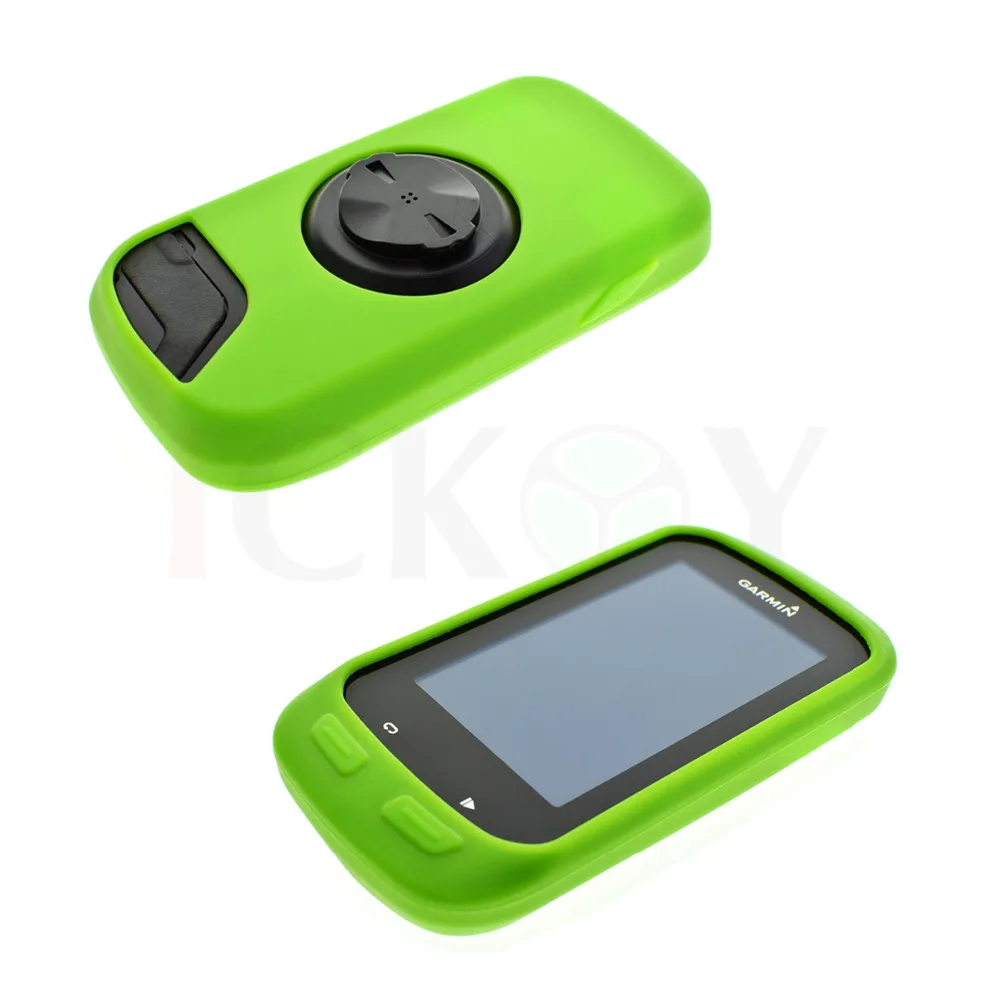 Funda negra de goma de silicona para ciclismo de carretera/montaña al aire libre + Protector de pantalla LCD para Garmin Edge 1000