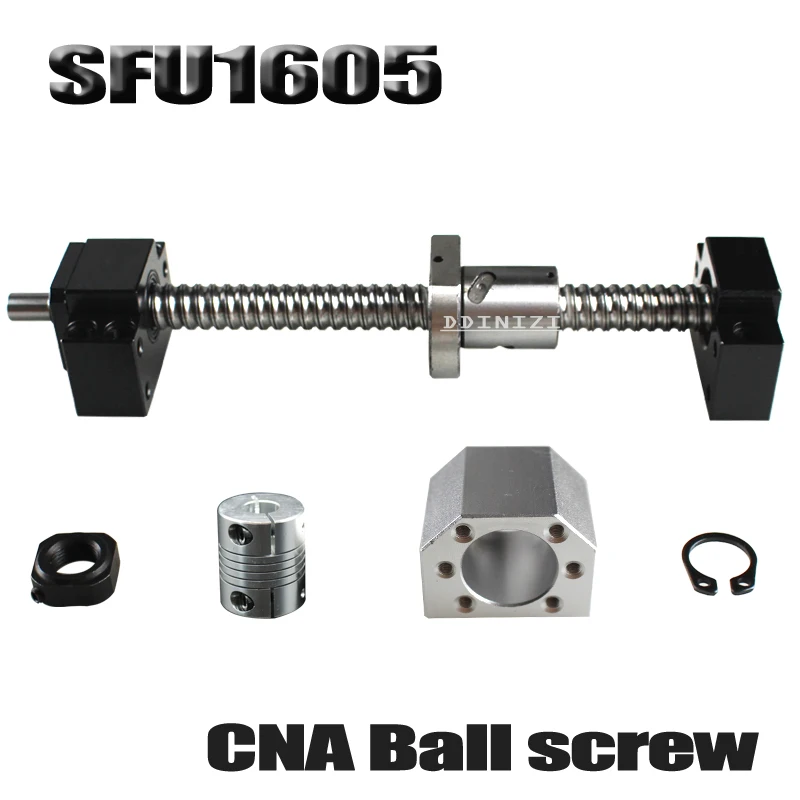 SFU1605 Set SFU1605 Rolled Ball Screw C7 With End Machined + 1605 Ball Nut + Nut Housing+BK/BF12 End Support + Coupler RM1605