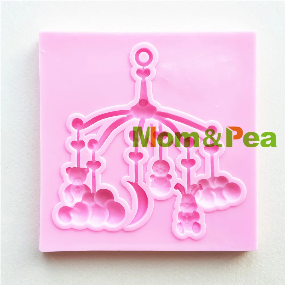 Mom&Pea 1443 Free Shipping Baby Bed Toys Mold Cake Decoration Fondant Cake 3D Mold Soap Mold Food Grade