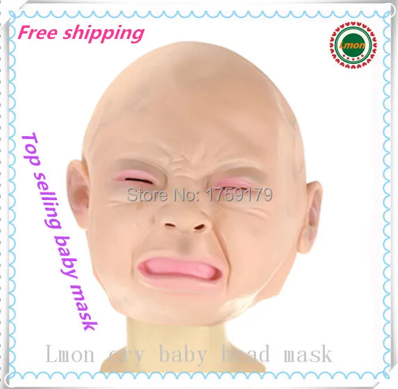 

Hot sale free shipping Latex mask Halloween Costume Creepy Cry Baby Latex Mask full head mask