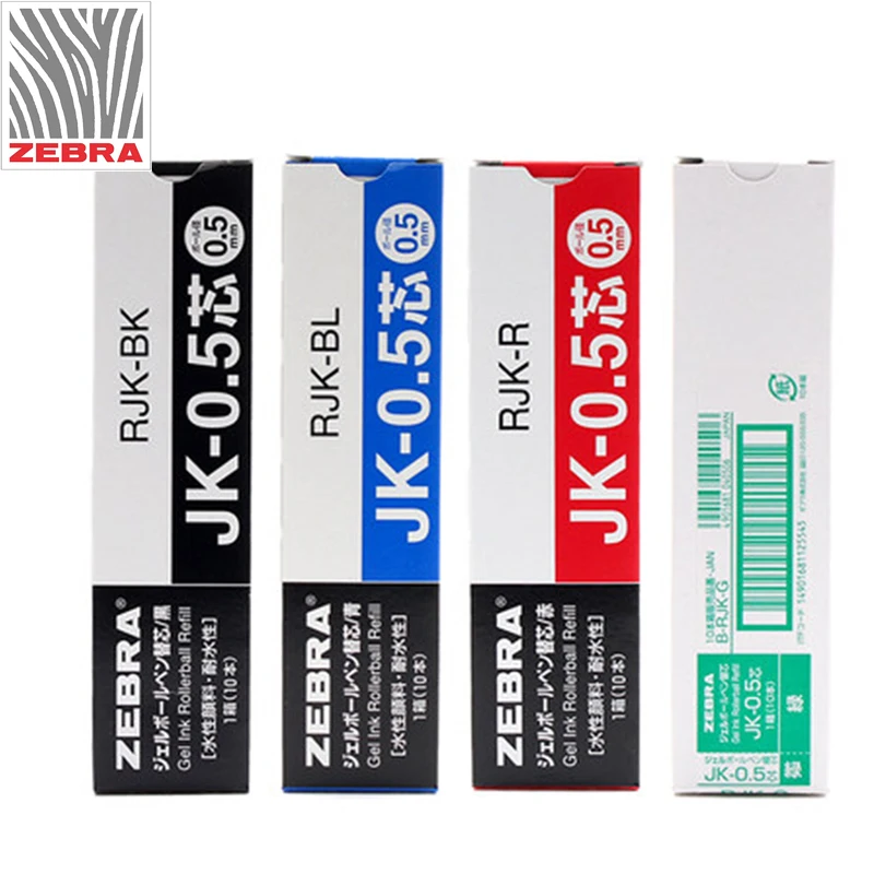 6pcs Zebra JK-0.5 Refills for SJ3, J3J2, J4J1 Gel Pen 0.5 Mm-4 Colors (Black, Red, Blue, Green) To Choose