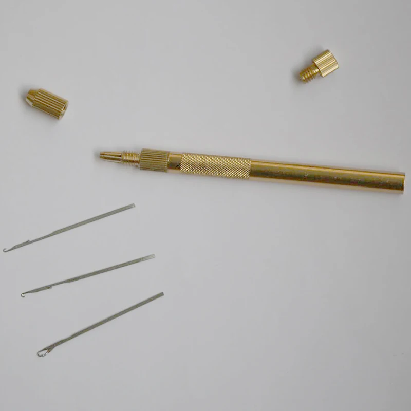 Kit d\'extension de cheveux en plume d\'aluminium de haute qualité, enfileur d\'aiguille de traction, outil de bricolage
