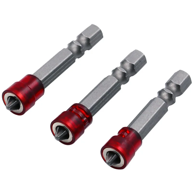 Embouts de tournevis à tête rouge, tournevis magnétique, tige hexagonale avec magnétiseur, embout magnétique croisé, main, accessoires pour outils