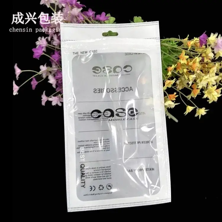 100Pcs/Lot Yellow/White Phone Case Packing Bags With Euro Hang Hole Zip Lock Case Packing Pouches For iPhone 7 7plus New Style