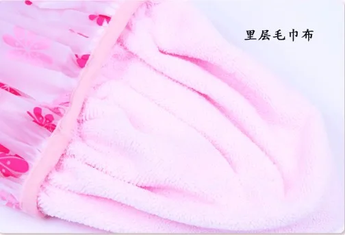 Home Hotel กันน้ําพิมพ์ Double Layer หนาแห้งหมวกผมเป็นมิตรกับสิ่งแวดล้อมอาบน้ําแชมพูหมวกอาบน้ํา 2 ชิ้น/ล็อต