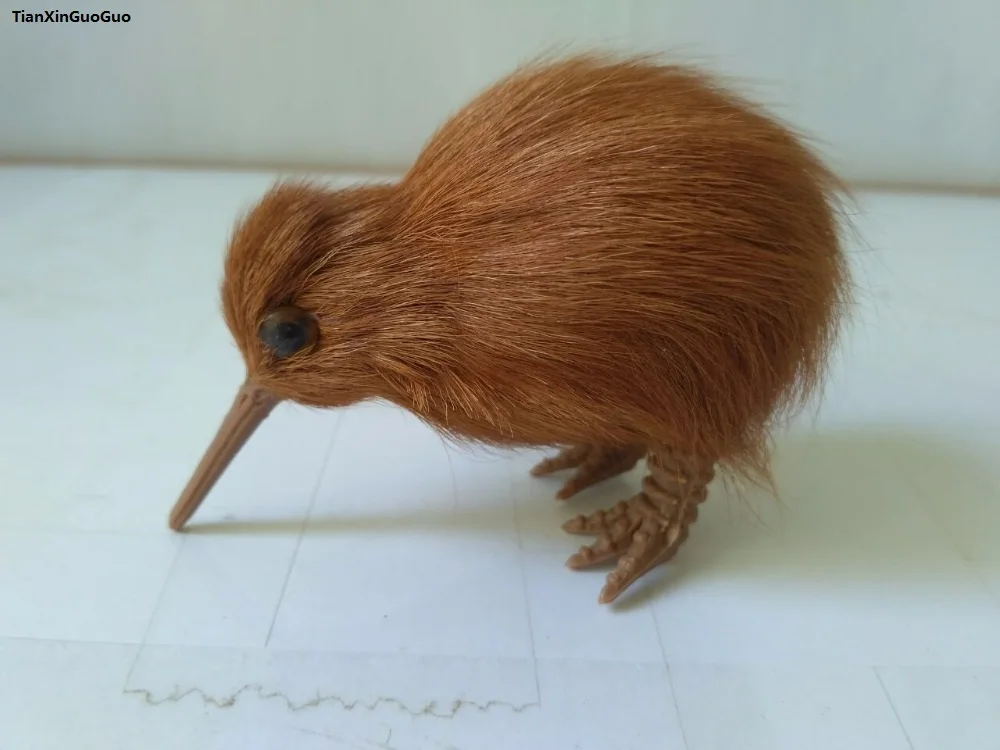 

simulation kiwi bird hard model prop mini 9x6cm polyethylene&furs handicraft decoration gift s1608