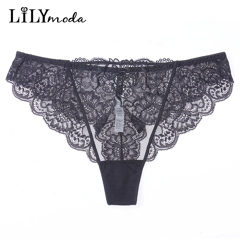 New Women\' thong Floral Lace Panties Sexy Transparent Lingerie For Ladies Seamless Briefs T Back Panties Comfortable Underwear