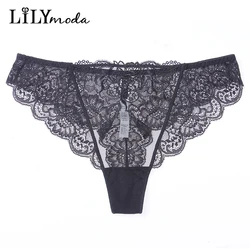 New Women' thong Floral Lace Panties Sexy Transparent Lingerie For Ladies Seamless Briefs T Back Panties Comfortable Underwear