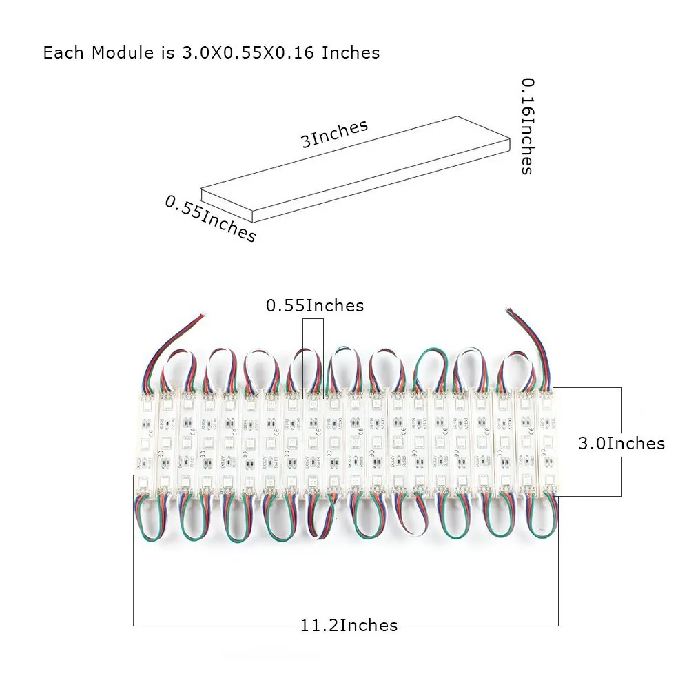 DIY LED U-HOME DC12V 3 LEDs 5050 RGB LED Modul Lichter LED Flexibles Licht für Küche Werbetafel Zimmer – Detail 2