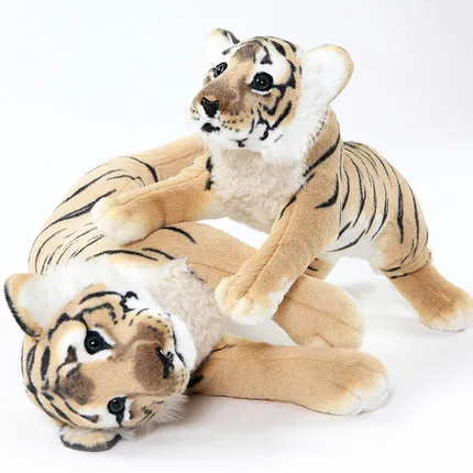 Muñeco de peluche de Tigre, León, leopardo, animales de peluche, almohada suave, regalo de cumpleaños para niños, juguetes de Navidad, Nueva