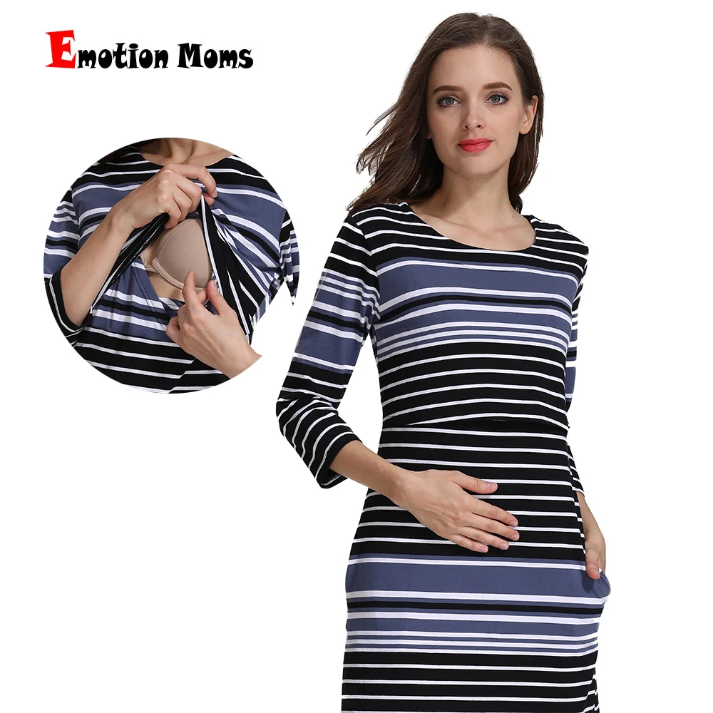 

Women Maternity Dress Breastfeeding Clothes Nursing Wear for Pregnant Clothing Mommy Style Cotton New Spring US Size