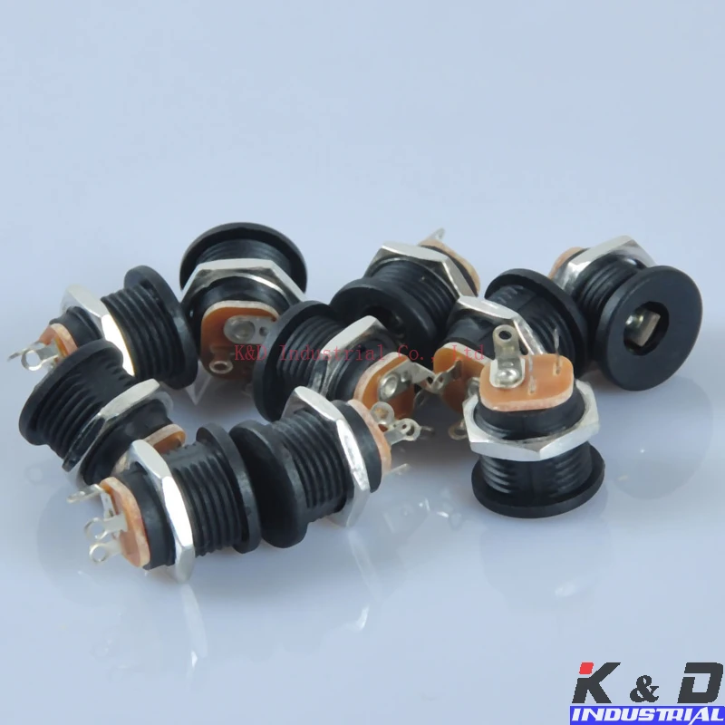 

10pcs Effect Pedal DC Power Supply Jack Socket 2.1mm Screw Nut High Quality DIY