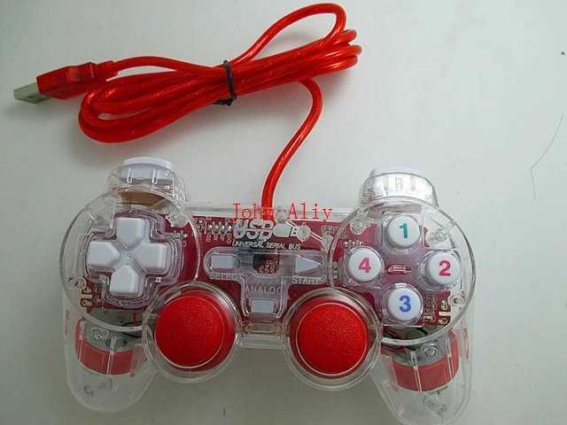 Useful LED lighting USB wired controller for Microsoft controller crystal white color with LED light