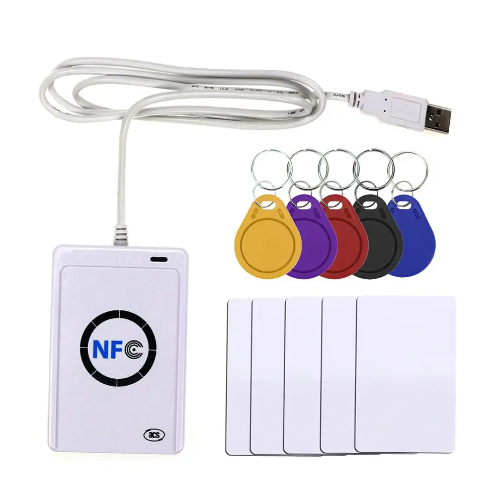 NFC Reader USB ACR122U RFID Smart 13.56mhz Card Writer Copier Duplicator For NFC (ISO/IEC18092) Tags + 5pcs UID Changeable Tag