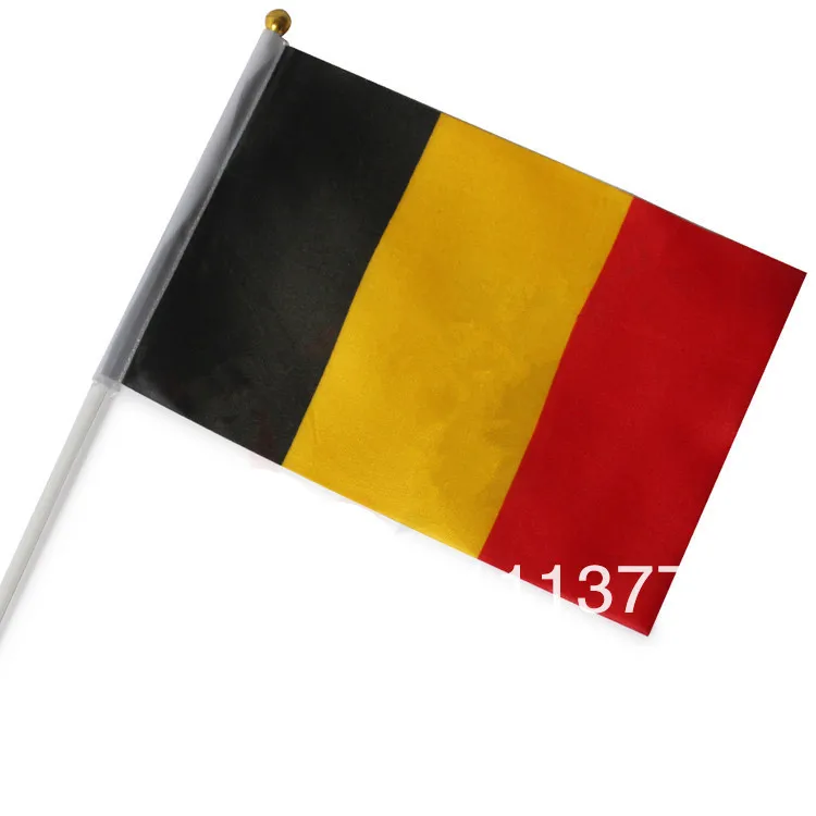 Wholesale 14*21 cm polyester material small National flags Spain Luxembourg Italy France Belgium Germany flags good quality