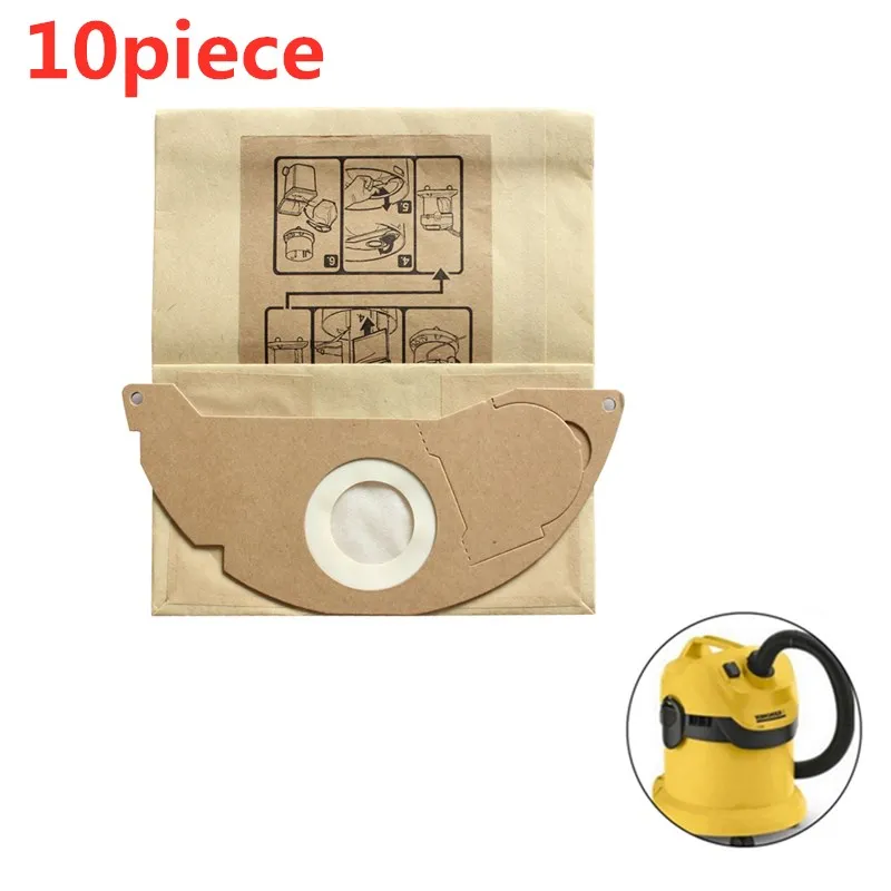 10pcs Vacuum Cleaner Dust Filter Paper Bag for KARCHER WD2250 2200 2210 2240 A2000 2003 2004 2014 2024 2054 2064 2074 MV2