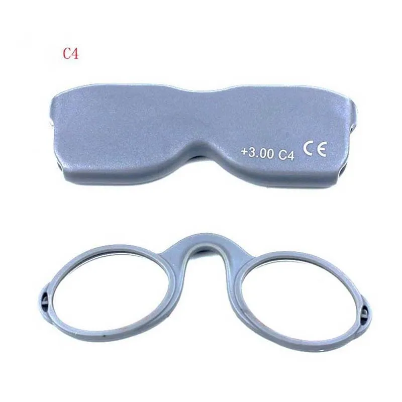 New legless nose reading glasses men and women ultra light silicone portable rimless mini wallet glasses