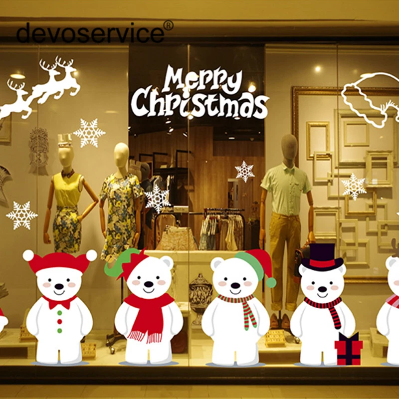 New Year Window Glass PVC Wall Sticker Christmas DIY Snow Town Wall Stickers Home Decal Christmas Decoration for Home Supplies