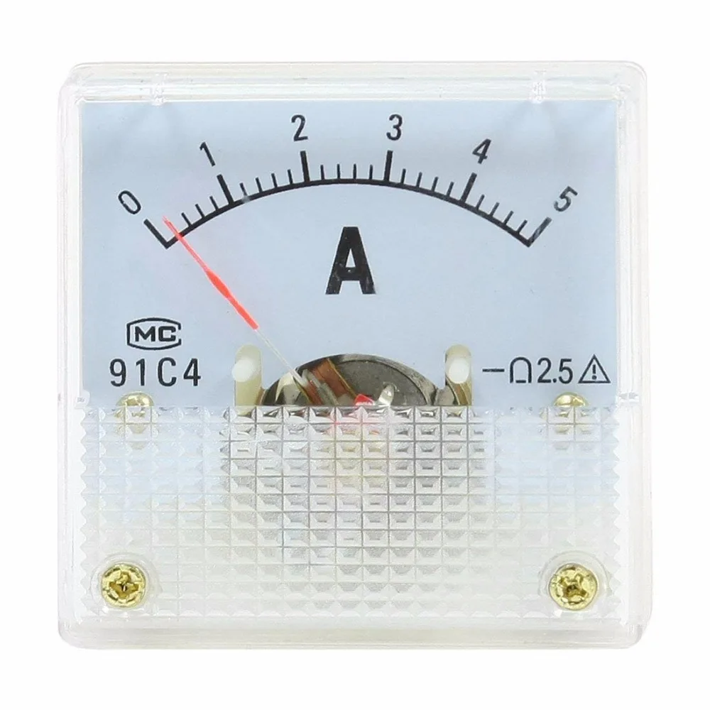 91C4 DC 5A 10A 15A 20A 30A 50A Analog Ammeter Panel AMP Current Meter Gauge Amperemeter Amperimetro Discount