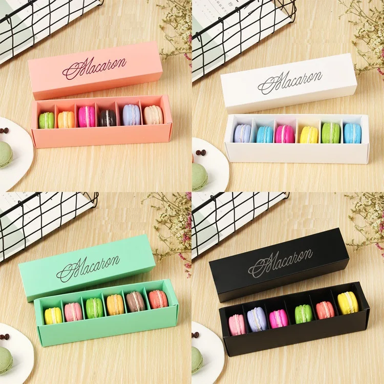 4 colors macaron packaging wedding gift laser paper boxes 6 grids chocolates box/cookie box W7549