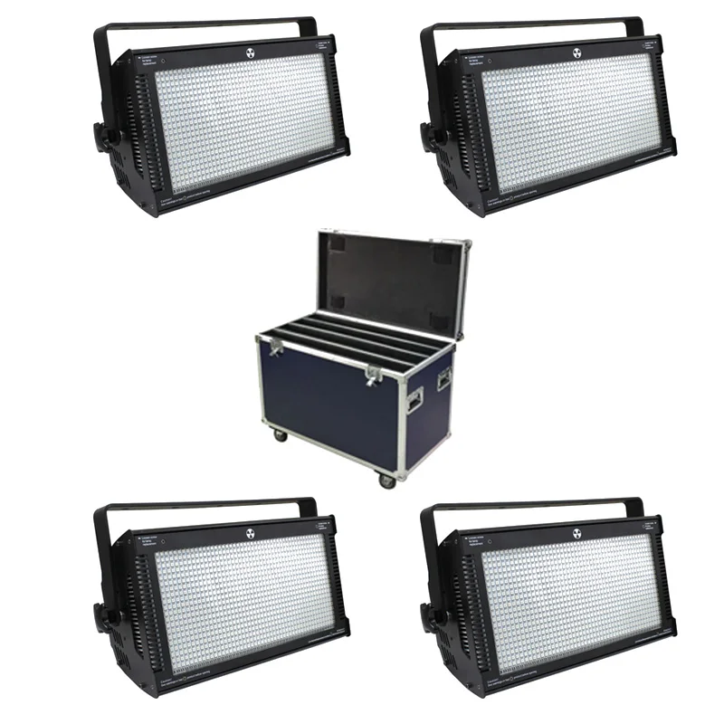 com flightcase unidades 1000w led rgb luz estroboscopica atomica cor 3000 led strobe stage party iluminacao musica efeito de luz ativa 01