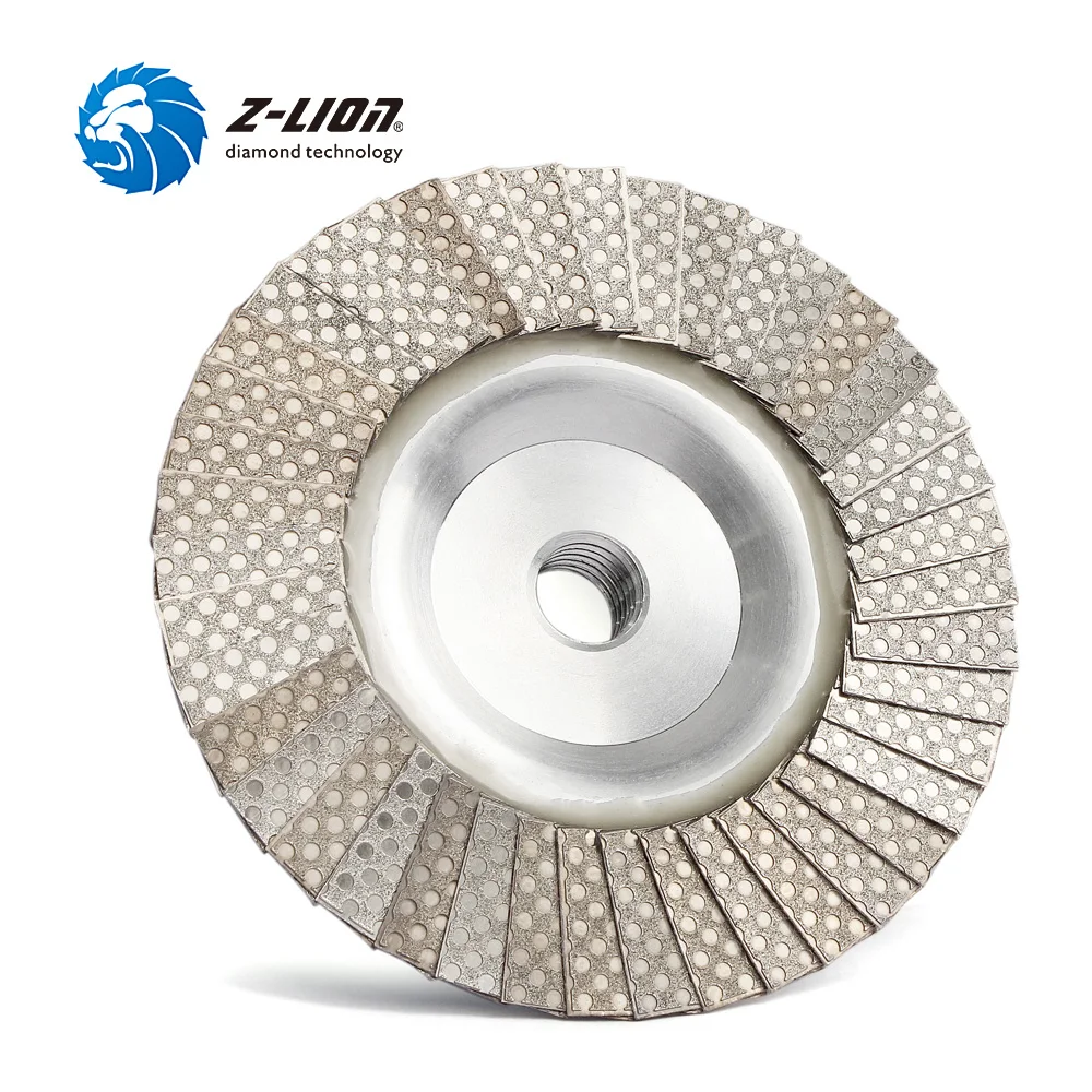 Z-LION Disco lamellare diamantato 4 pollici M14 o 5/8-11 Filettatura Adattatore in metallo Mola elettrolitica diamantata Disco lamellare Utensile abrasivo